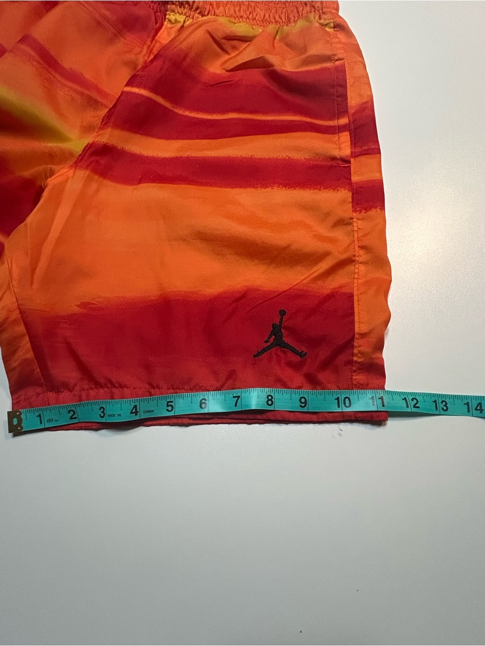 Jordan Legacy AJ11 Printed Shorts Orange Red Sunset Gradient - Picture 8 of 8